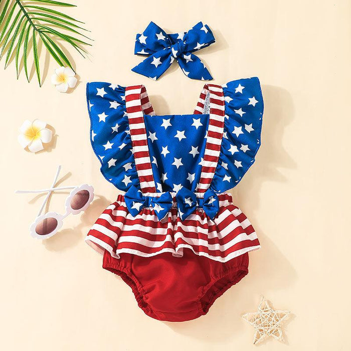 Independence Day Girls' Summer Jumpsuit