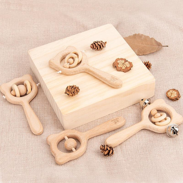 Baby Soothing Wooden Rattle Wooden Toys