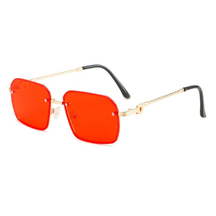 Square small frame Vintage Metal Sunglasses
