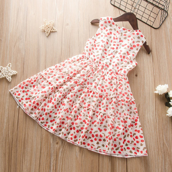 Chiffon Skirt vest children's skirt Floral Dress