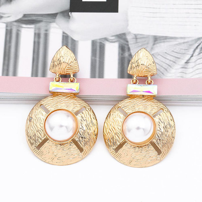 New Baroque Gold Round Female Earrings