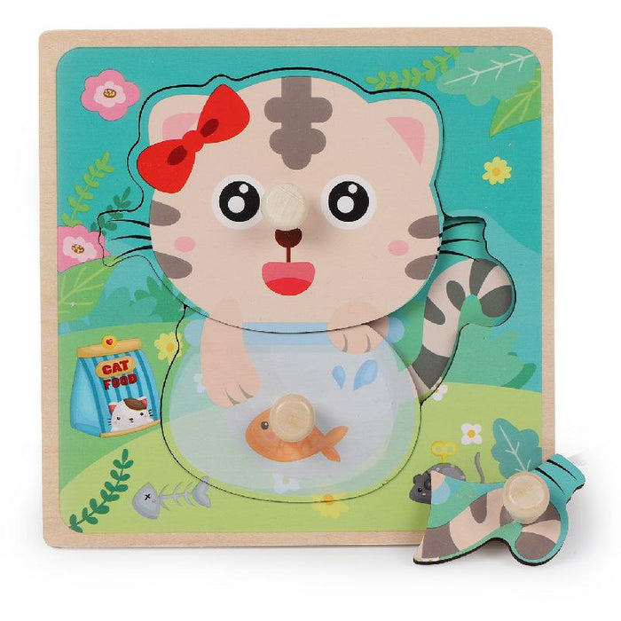 Wooden Children's Wooden Nail Hand Grab Board Jigsaw Puzzle Toy