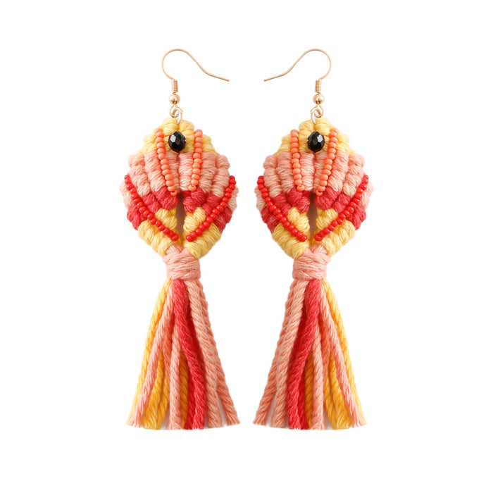 Bohemia Fish Sytle Hand Woven Tassel Earrings