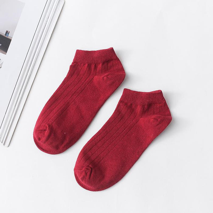 New Solid Color Boat Socks Short Low Cotton Socks