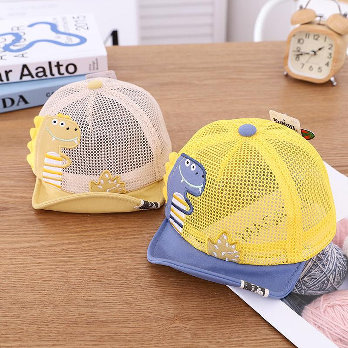 Children's Summer Outdoor Cute Dinosaur Print Mesh Cap