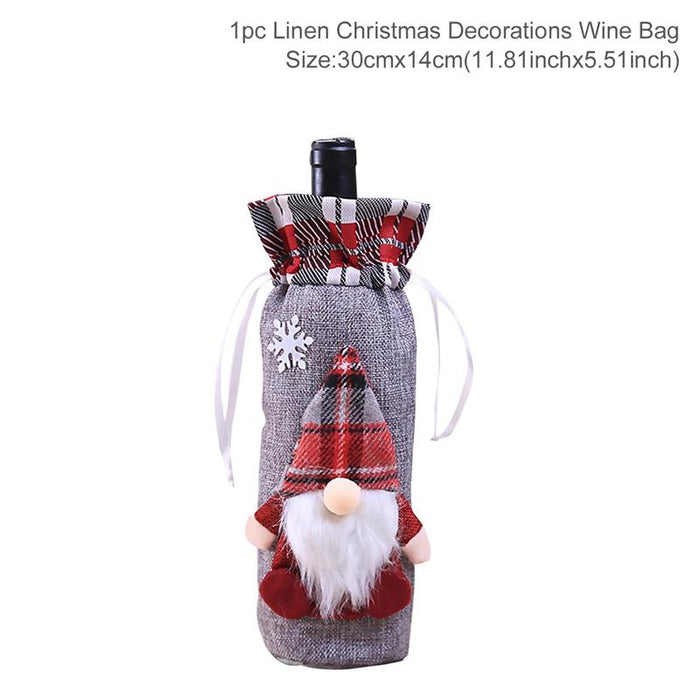 Christmas Decorations For Home Santa Claus Wine Bottle Cover