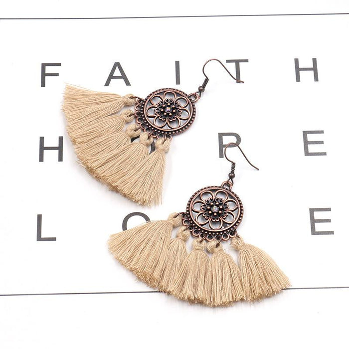 Fashion Creative Bohemian Scalloped Tassel Earrings