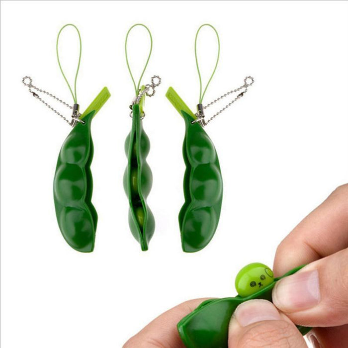 Pea Bean Keychain Decompression Squeeze Toy