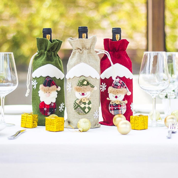 Christmas Decorations For Home Santa Claus Wine Bottle Cover