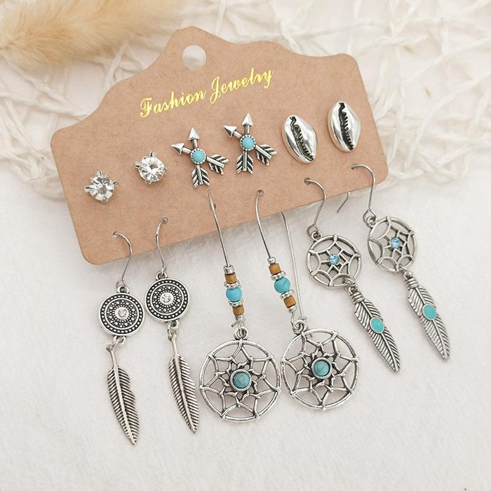 Fashion Creative 6 Piece Set Stud Earrings Women's Jewelry