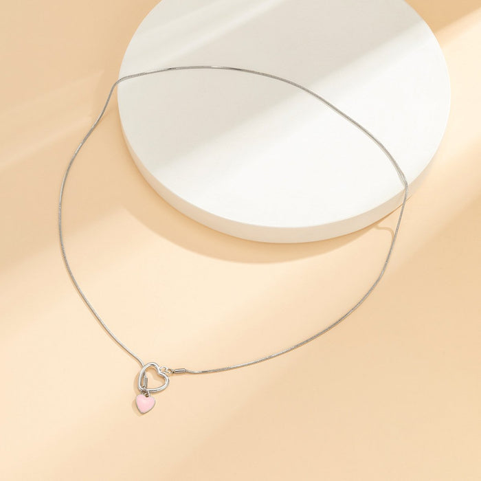 Simple Adjustable Pull Love Pendant Clavicle Chain