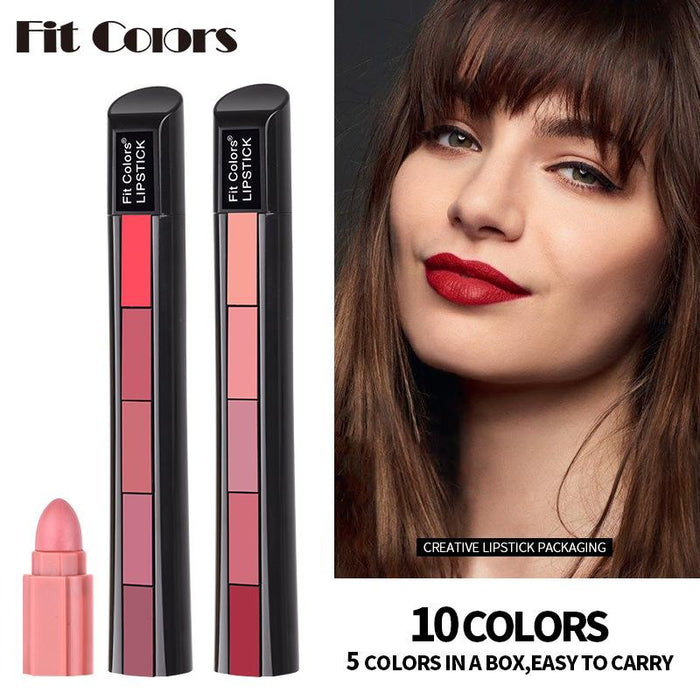 Matte 5-colour matte velvet lipstick