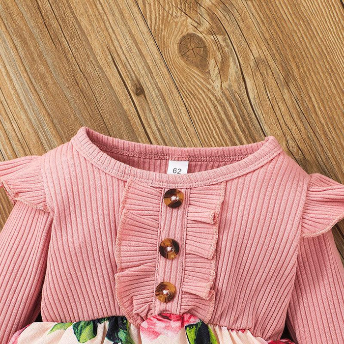 Baby Girls Printed Pink Jumpsuit