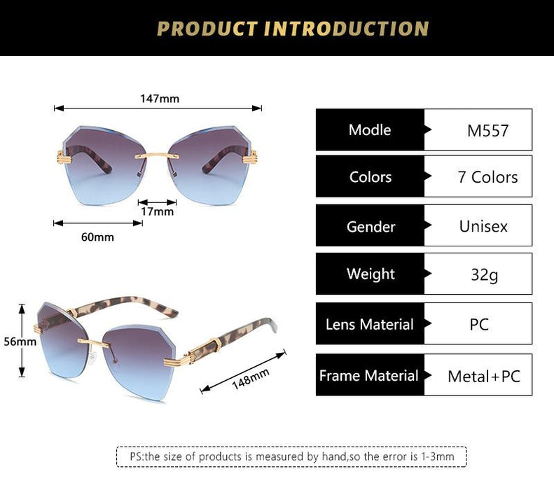 Frameless trimming color Sunglasses