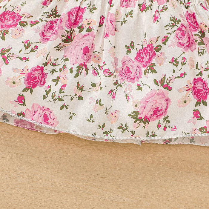 Girl Flower Baby Skirt Sweet Print Suspender Skirt