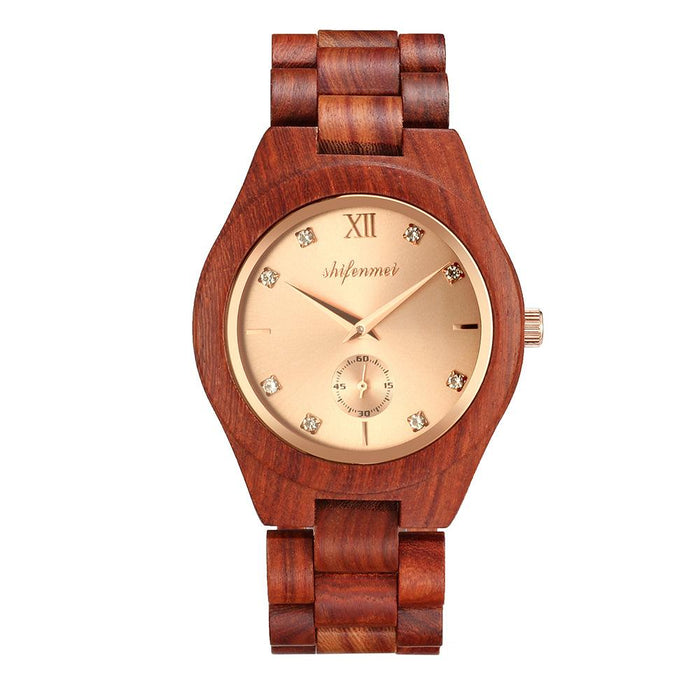 New Multifunctional Advanced Green Wood Quartz Watch