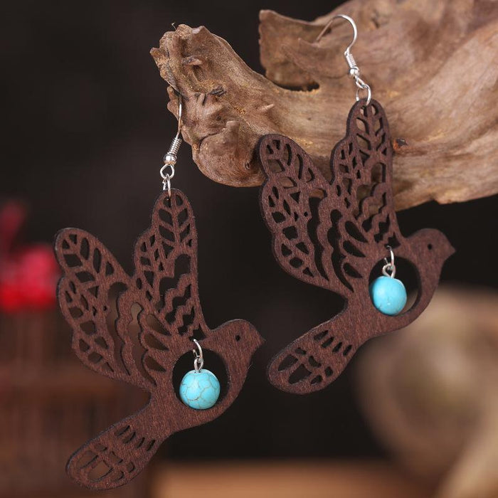 Fashion Creative Personality Exaggerated Wooden Female Earring