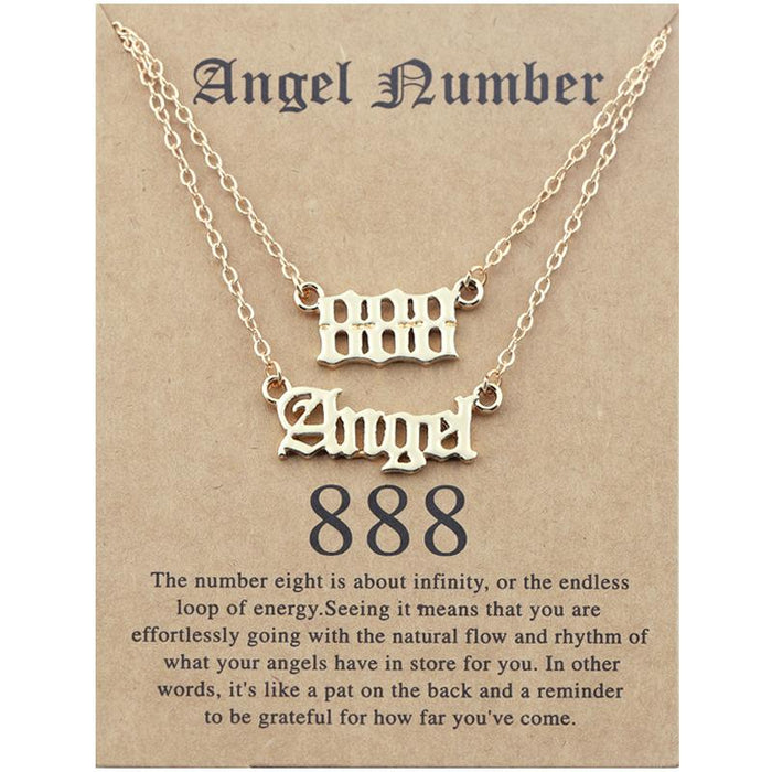 Angel Number Set Card Necklace