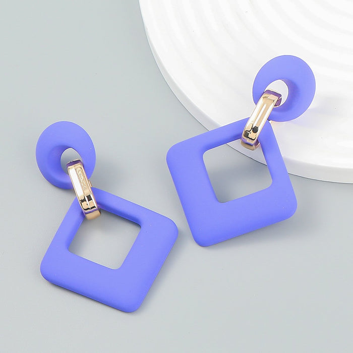 Fashion Simple Pure colour Haze Blue Stud Earrings