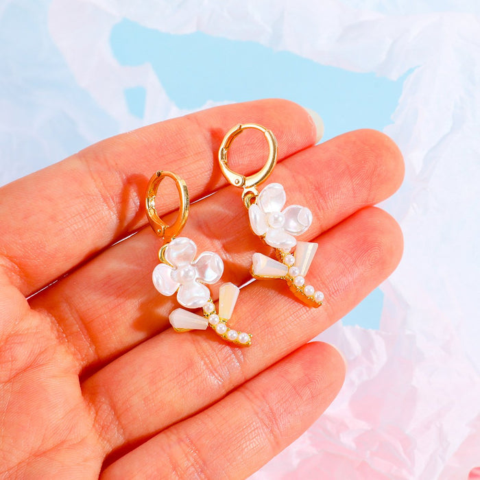 New Imitation Natural Shell Flower Earrings