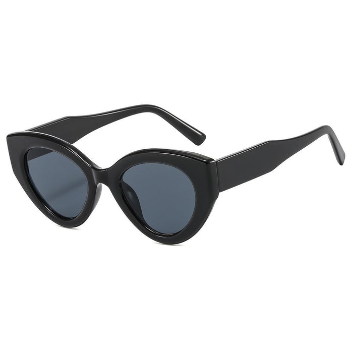 Contrast Cat Eye Sunglasses round frame