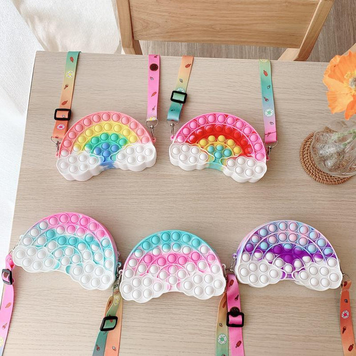 Rainbow Cloud Coin Purse Toy Silicone Diagonal Span