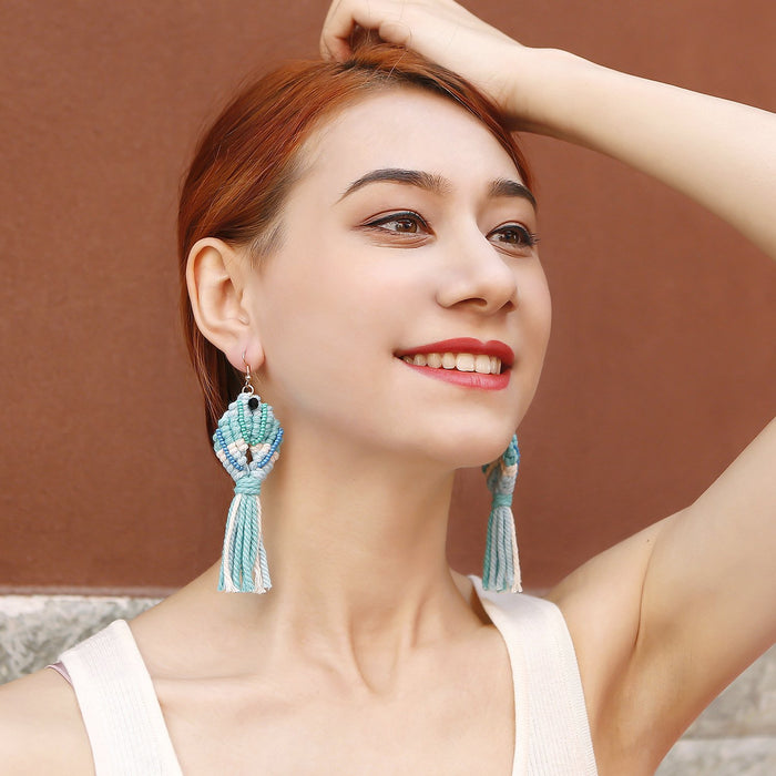 Bohemia Fish Sytle Hand Woven Tassel Earrings