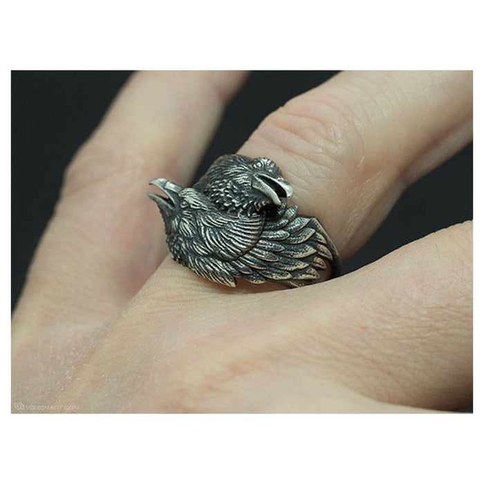 Vintage Creative Personality Two Crow Rings