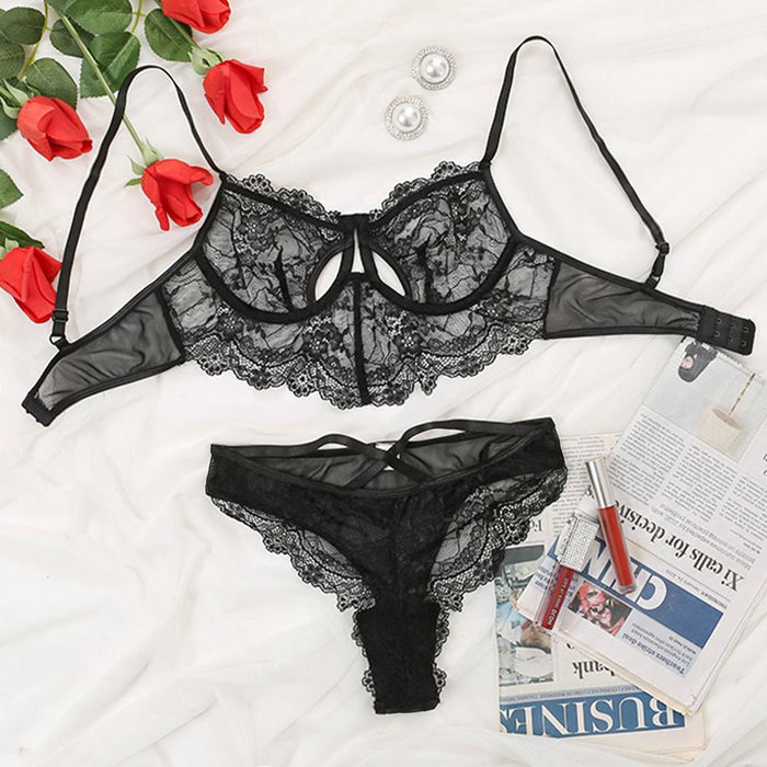 Women Underwear Sexy Lace Lingerie Two-piece Set