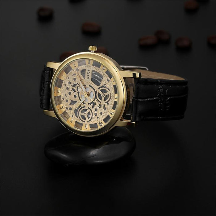 Hollow Steel Watches Men Retro Hombre Quartz Wrist Watch