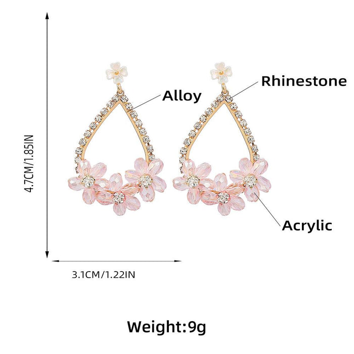 Fashion Exaggerated Geometric Floral Stud Earrings