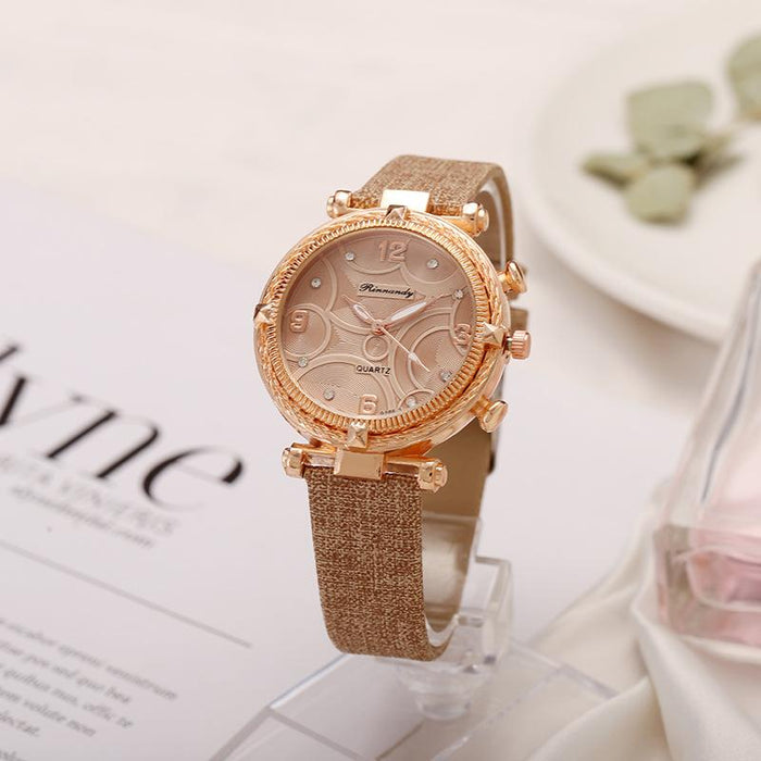 Fashion New Milan Three-dimensional Stripe Women's Watch with Digital Scale Llz22220