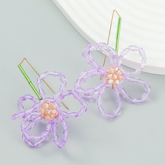 Fashion Multicolour Acrylic Floral Earrings