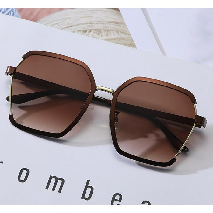 Metal sunglasses large frame anti ultraviolet