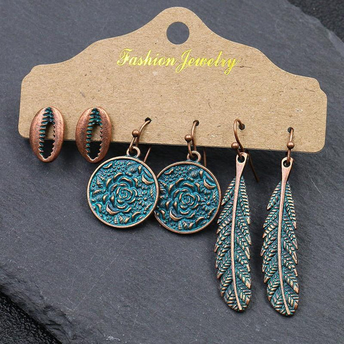 3 pairs/set Earrings Bohemian Style Jewelry X0X36217