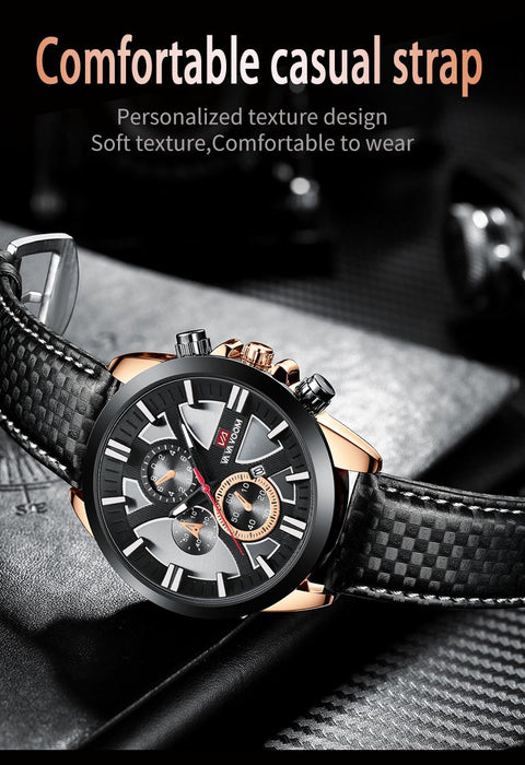 Fashion Mens Quartz Watches Business Wristwatch Waterproof Clock For Man Sports Watch Leather Bands