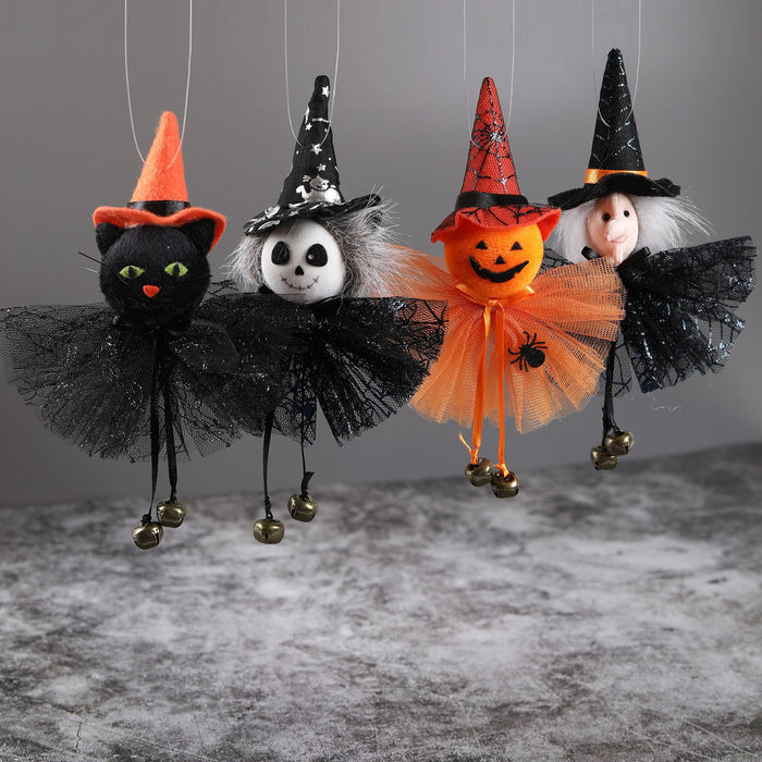 Halloween Party Bar Decorated Pumpkin Ghost Witch Black Cat Pendant