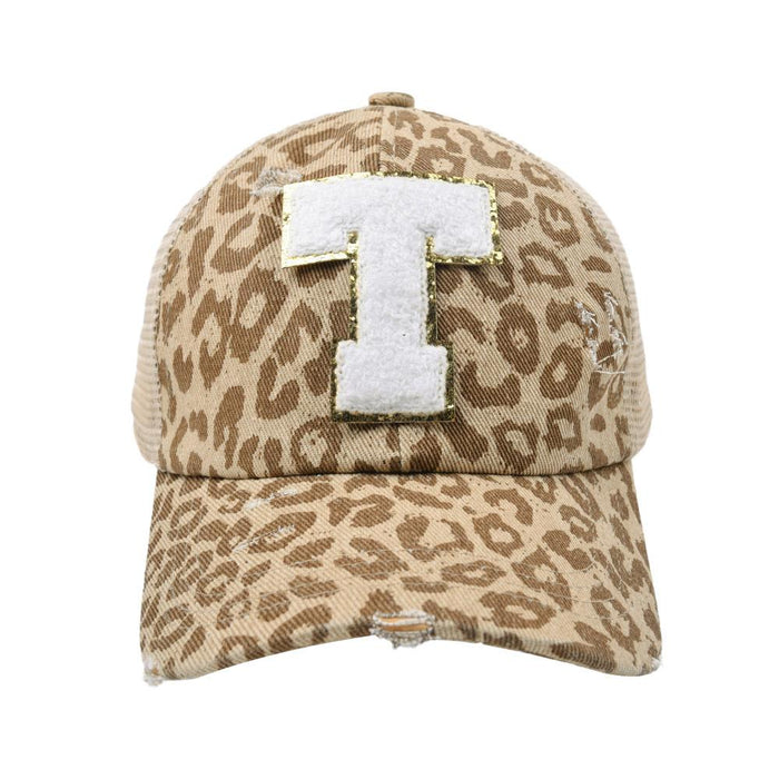 New Leopard 26 Letter Baseball Cap Sports Permeable Mesh Cap