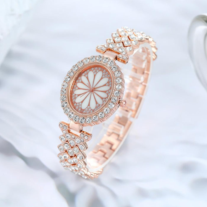 Women Watch Rhinestone Steel Quartz Fashion Wristwatch LLZ13885