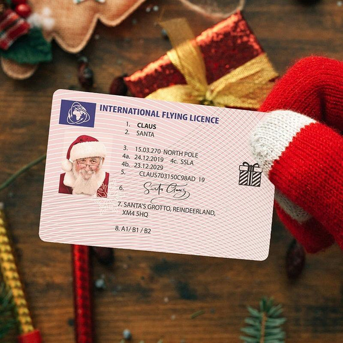 Creative Santa Claus Flight License Christmas Eve Driving Licence