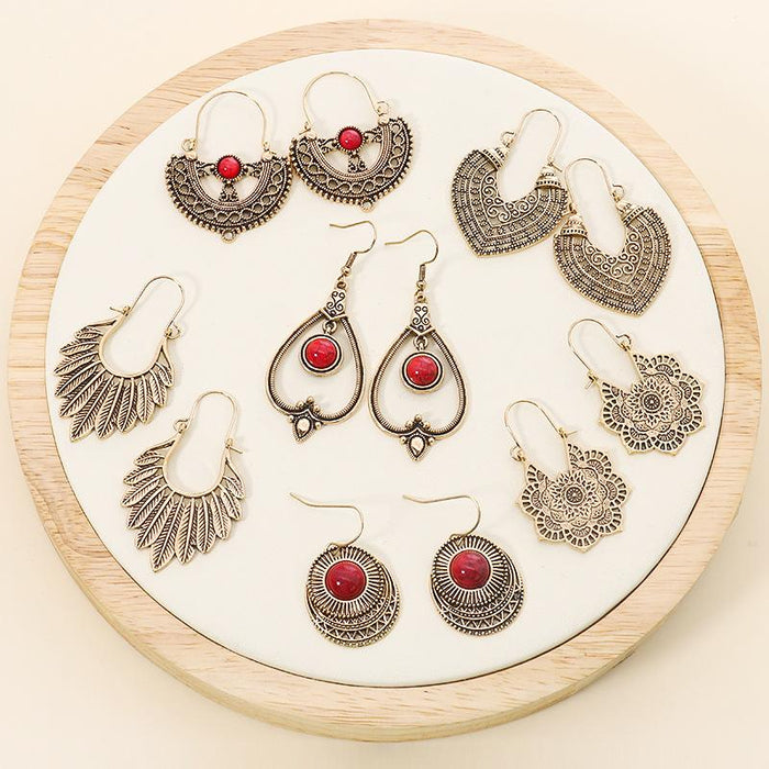 Ethnic Style Female Bohemian Court Style U-shaped Earrings Jewelry