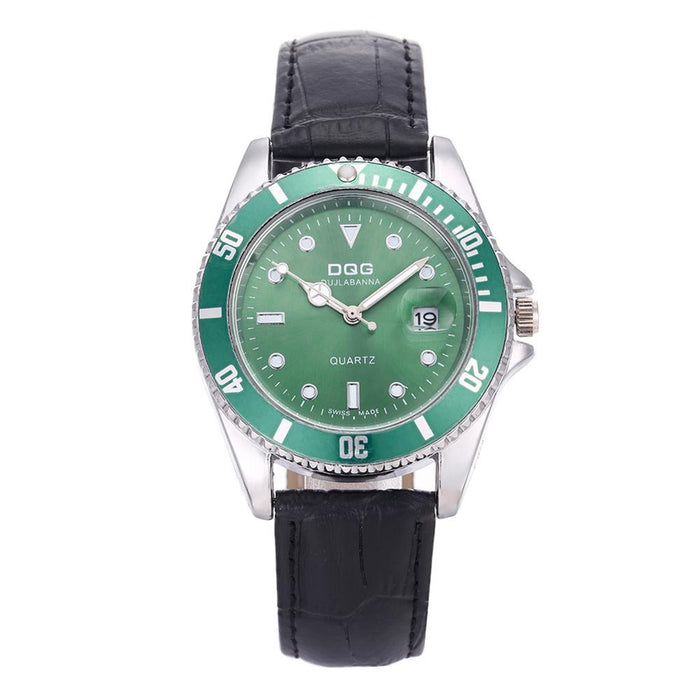 Men Watch Steel and Leather Quartz Fashion Wristwatch-DQG2849