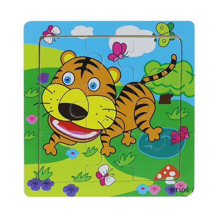 Children's Wooden Cartoon Animal Puzzle Toy