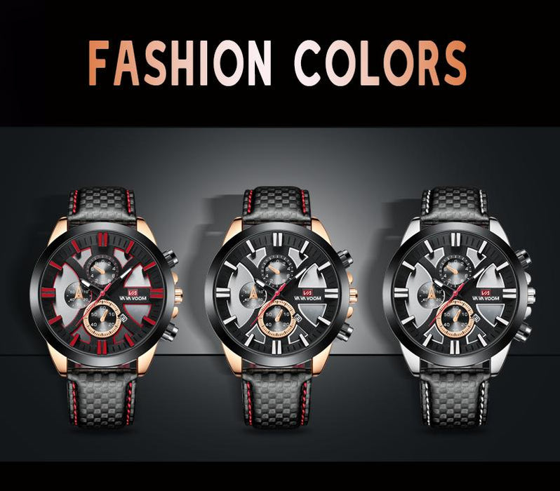 Fashion Mens Quartz Watches Business Wristwatch Waterproof Clock For Man Sports Watch Leather Bands