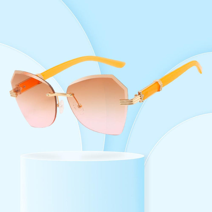 Frameless trimming colour Sunglasses