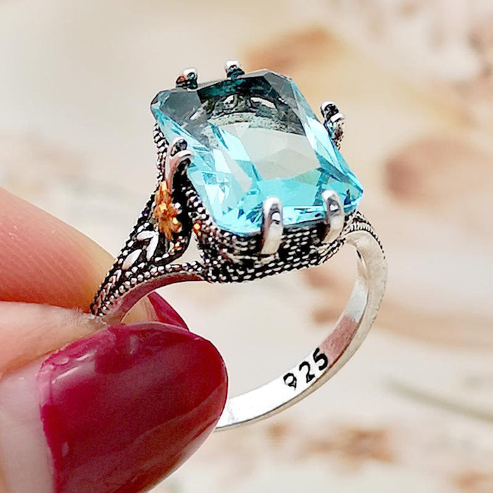 New Fashion Blue Topaz Ring