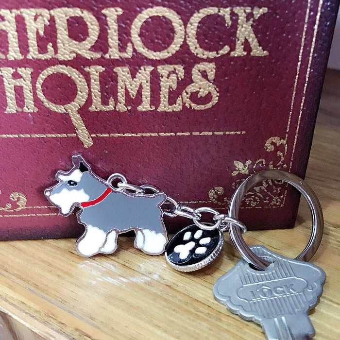 Multicolour Pet Dog Painted Zinc Alloy Keychain