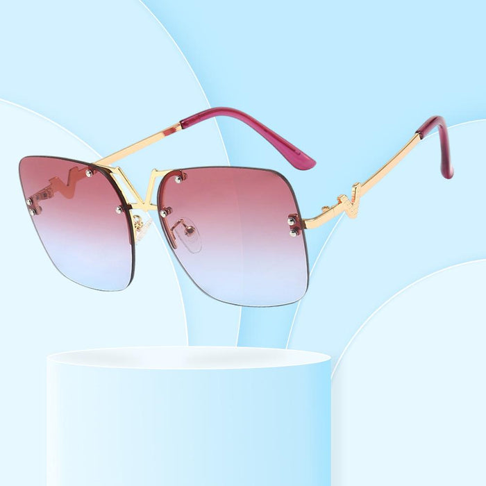 Metal square colour large frame sunglasses