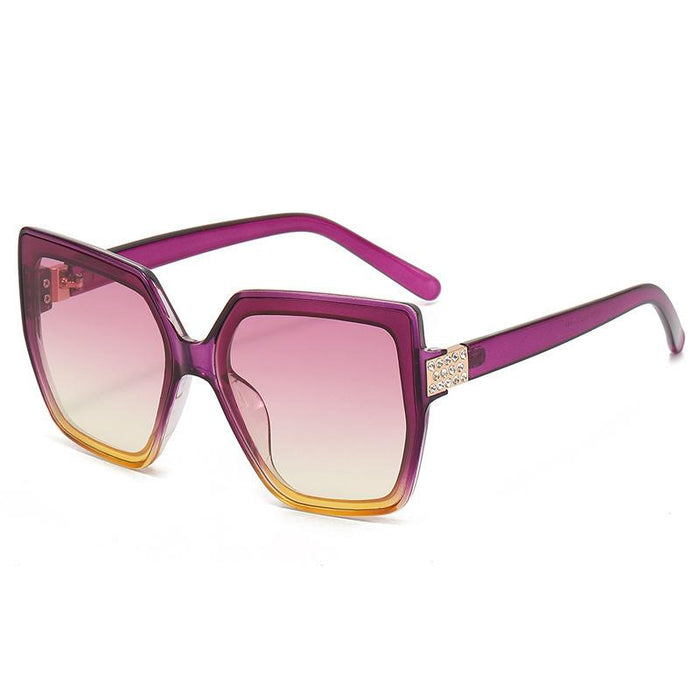 Retro large frame cat's eye square Sunglasses