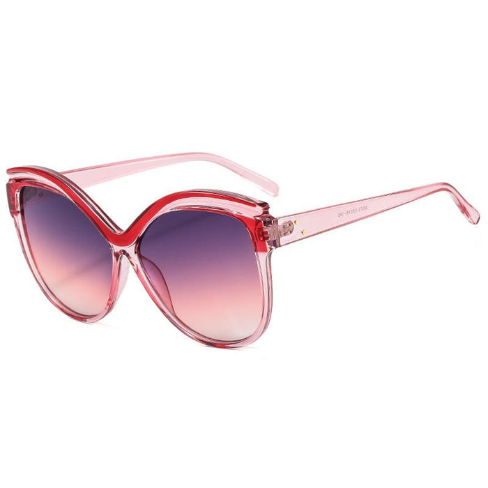 Large butterfly frame cat's eye women's colour Sunglasses